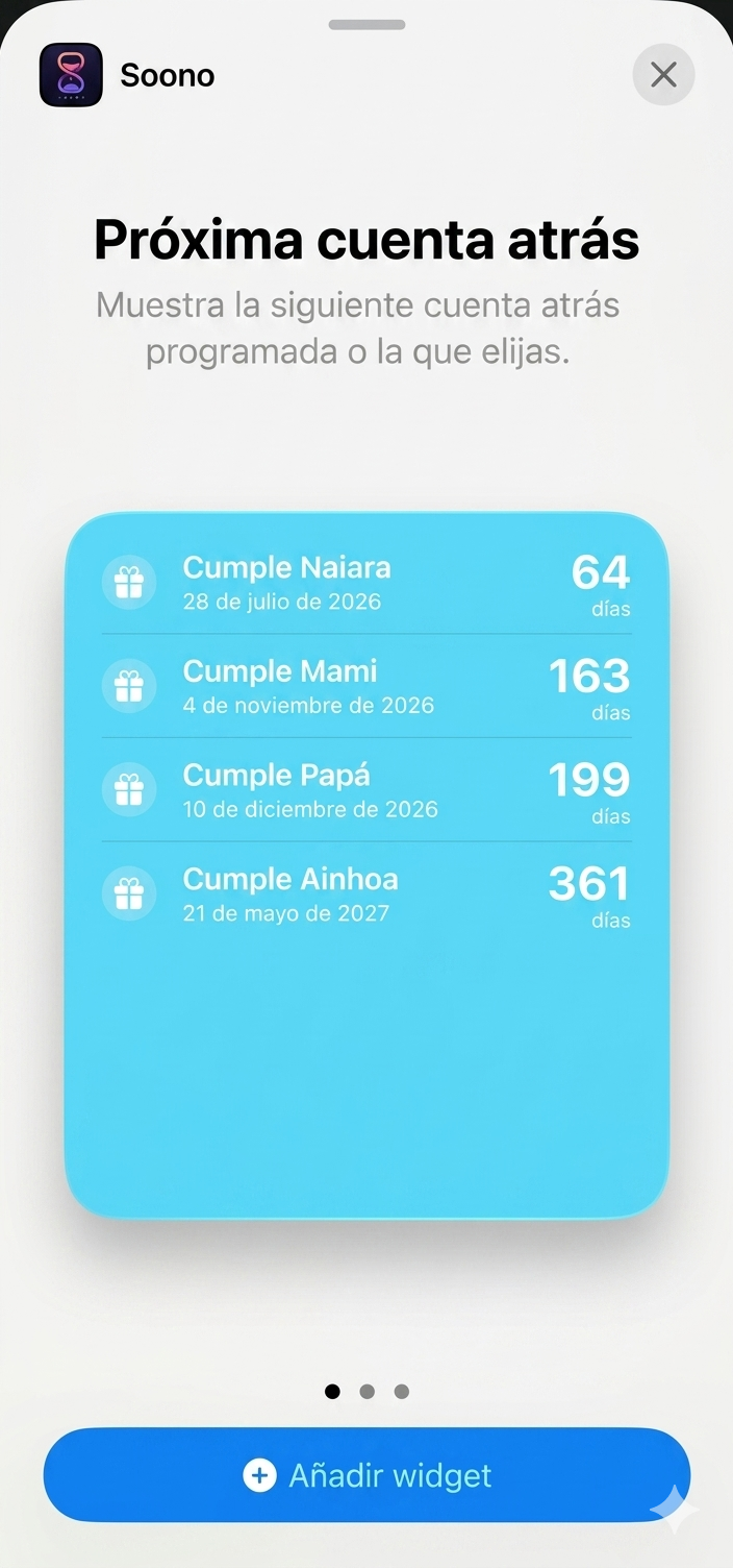 Soono — widgets en iOS